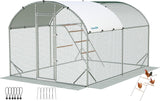 Quictent Essential Series 6.6x9x6.6ft Metal Chicken Coop Run with Climbing Ladder, Walk-in Outdoor Poultry Cage with PVC Coated Chicken Wire, Hen Duck Rabbit Farm House, Waterproof Anti-UV Cover