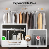 HOKEEPER Clothes Rack with Cover Clothing Racks for Hanging Clothes Heavy Duty Garment Rack, Adjustable Coat Rack with Lockable Wheels, Portable Closet for Bedroom, Living Room Laundry, Balcony