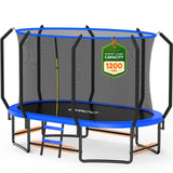 ORCC Kids tranpoline8 x 13 FT Oval Outdoor Trampoline with Safety Net - Recreational Gymnastics Yard Trampoline for Kids Outdooe, 1200LBS Capacity