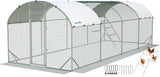 Quictent Essential Series 6.6x9x6.6ft Metal Chicken Coop Run with Climbing Ladder, Walk-in Outdoor Poultry Cage with PVC Coated Chicken Wire, Hen Duck Rabbit Farm House, Waterproof Anti-UV Cover