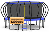 ORCC 1200LBS Weight Capacity Trampoline 16 15 14 12 10 8FT Without Basketball Hoop Water Sprinkler Spiral Ground Stakes Outdoor Yard Trampolines for Kids Adults
