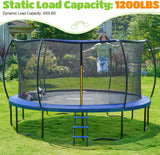 ORCC Kids Trampoline, 1200LBS Weight Capacity Outdoor Trampoline 16 15 14 12 10 8FT Yard Trampolines for Kids Adults
