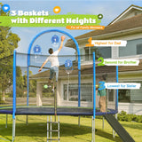 Zupapa 1500LBS Weight Capacity No-Gap Design 16 15 14 12 10FT Trampoline with Safety Enclosure Net and Non-Slip Ladder 10-Year Quality Assurance Perfect for Kids Family Outdoor Backyard Fun