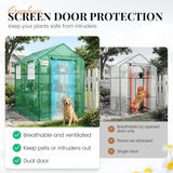 KING BIRD Premium Greenhouse for Outdoors, 84x56x77 in Walk-in Hot House with Thickened Cover, Reinforced Frame, Screen Windows & Mesh Door, 3 Tiers 20 Shelves for Outside Garden Seedlings