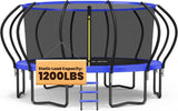 1200LBS Weight Capacity Kids Trampoline 16 15 14 12 10 8FT Outdoor Yard Trampolines for Kids Adults, Heavy-Duty Galvanized Steel Frame Recreational Trampoline