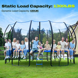 ORCC Kids Trampoline with 8-12 Added Stabilizer Bars | 1300LBS Weight Capacity 16 14FT Outdoor Yard Trampolines for Kids Adults
