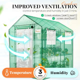 KING BIRD Premium Greenhouse for Outdoors, 84x56x77 in Walk-in Hot House with Thickened Cover, Reinforced Frame, Screen Windows & Mesh Door, 3 Tiers 20 Shelves for Outside Garden Seedlings