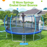 Zupapa 1500LBS Weight Capacity No-Gap Design 15 14FT Trampoline for Kids with Safety Enclosure Net Outdoor Backyards Trampolines with Non-Slip Ladder for Children Adults Family