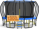 ORCC Kids Trampoline with 8-12 Added Stabilizer Bars | 1300LBS Weight Capacity 16 14FT Outdoor Yard Trampolines for Kids Adults