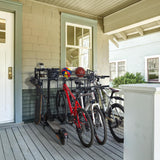 HEALTH LINE PRODUCT 4 Bike Stand Rack, Indoor Bike Storage, Bicycle Rack for Garage - Metal Stability Floor Bicycle Station for Parking Mountain/Road/Hybrid/Fat Tire & Scooters Bike Rack for Garage