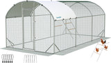 Quictent Essential Series 6.6x9x6.6ft Metal Chicken Coop Run with Climbing Ladder, Walk-in Outdoor Poultry Cage with PVC Coated Chicken Wire, Hen Duck Rabbit Farm House, Waterproof Anti-UV Cover
