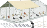 Quictent 18x9x6.6ft Metal Chicken Coop Run with 2 Set Perch & Swing, Elite Series Large Walk-in Outdoor Poultry Cage Heavy Duty Predator Proof Hen Duck Rabbit Farm Pen House, Waterproof Anti-UV Cover