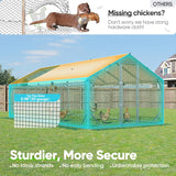 Quictent 18x9x6.6ft Metal Chicken Coop Run with 2 Set Perch & Swing, Elite Series Large Walk-in Outdoor Poultry Cage Heavy Duty Predator Proof Hen Duck Rabbit Farm Pen House, Waterproof Anti-UV Cover