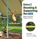 Quictent 18x9x6.6ft Metal Chicken Coop Run with 2 Set Perch & Swing, Elite Series Large Walk-in Outdoor Poultry Cage Heavy Duty Predator Proof Hen Duck Rabbit Farm Pen House, Waterproof Anti-UV Cover