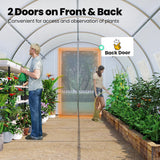 KING BIRD Premium 25x10x6.6FT Large Walk-in Greenhouse for Outdoors, Heavy Duty Galvanized Steel Frame, White