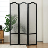 JOSTYLE Acrylic Room Divider, Black, 3-Panel, 67" H x 47.2" W