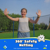 ORCC Trampoline 8FT 10FT 12FT 14FT, Outdoor Tramp with Enclosure Net, 410LBS Yard Trampoline for Kids - Recreational Anti-Rust Trampolin for Kids and Adults with Ladder