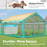 Quictent 12x9x6.6ft Metal Chicken Coop Run with Perch & Swing, Elite Series Large Walk-in Outdoor Poultry Cage Heavy Duty Predator Proof Hen Duck Rabbit Farm Pen House, Waterproof Anti-UV Cover