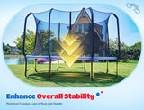 Kids Trampoline 7 x 10 FT Oval Outdoor Trampoline | Outdoor Oval Trampoline with Safety Net - Recreational Gymnastics Yard Trampolines for Kids, 1200LBS Capacity