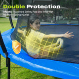 ORCC Kids Trampoline, 1200LBS Weight Capacity Outdoor Trampoline 16 15 14 12 10 8FT Yard Trampolines for Kids Adults
