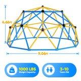 Zupapa 9FT Experience Ultimate Fun with the Upgraded Decagonal Geo Dome Climber Playset and Easy Assembly Play Equipment for Kids, Blue