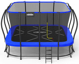 Square Rectangle Trampoline 2000LBS Capacity No-Gap Design 14X14FT Outdoor Trampoline with Safety Net and Non-Slip Ladder 10-Year Quality Assurance Perfect for Backyard Fun