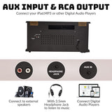 ORCC 10-in-1 Record Player, Nostalgic Turntable for Vinyl Record with Bluetooth, 2 Built-in Speakers, CD, Cassette, USB,Black