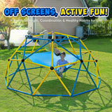 Zupapa 10FT Climbing Dome with Hammock, Supports up to 1200lbs Jungle Gym, Dome Climber for Kids 3 to 10, Yellow&Blue