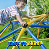 Zupapa 10FT Climbing Dome with Hammock, Supports up to 1200lbs Jungle Gym, Dome Climber for Kids 3 to 10, Yellow&Blue