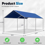 Quictent 10x20 ft Heavy Duty Car Canopy Galvanized Frame Carport Outdoor Shelter, Blue