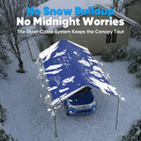 Quictent 10x20 ft Heavy Duty Car Canopy Galvanized Frame Carport Outdoor Shelter, Blue