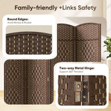 JOSTYLE Rattan Room Divider, 6-Panel Folding Privacy Screen 6ft. Extra Wide