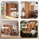 JOSTYLE 6 Panel Folding Privacy Screen 6ft Bamboo Freestanding Room Divider