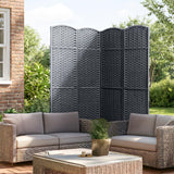JOSTYLE Outdoor Privacy Screen 4-Panel Folding Room Divider Space Partition Gray-green