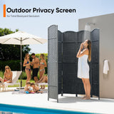 JOSTYLE Outdoor Privacy Screen 6-Panel Folding Room Divider Space Partition Gray-green