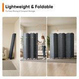 JOSTYLE Outdoor Privacy Screen 6-Panel Folding Room Divider Space Partition Gray-green