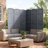 JOSTYLE Outdoor Privacy Screen 6-Panel Folding Room Divider Space Partition Gray-green