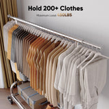 HOKEEPER Clothing Racks for Hanging Clothes Rack Heavy Duty Garment Rack, Portable Clothes Rack with Lockable Wheels, Adjustable Clothing Rack for Bedroom, Living Room