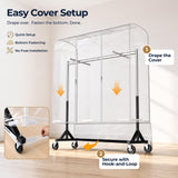 HOKEEPER Z Rack for Clothes with Cover Load 500 LBS with Display Arms