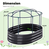 KING BIRD Raised Garden Bed with Cover Galvanized Oval Planter Garden Box Outdoor for Gardening, Flowers, Vegetables 47.2x35.4x11.8inchs