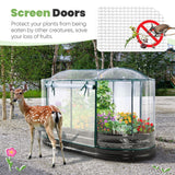 KING BIRD Raised Garden Bed with Cover Galvanized Oval Planter Garden Box Outdoor for Gardening, Flowers, Vegetables 47.2x35.4x11.8inchs