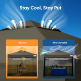 Quictent 10x10 Pop Up Screened Canopy Tent with Netting | Instant Setup for 1 Person, Dark Taupe