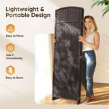JOSTYLE Rattan Room Divider, 6-Panel Folding Privacy Screen 6ft. Extra Wide