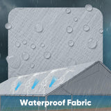 Quictent 10x20 ft Carport Replacement Tarp Canopy Top Cover with Bungee Balls, Gray