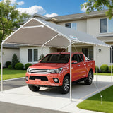 Quictent 10x20 ft Heavy Duty Carport Canopy Galvanized Car Tent with Reinforced Structure, Gray