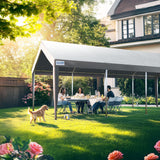Quictent Heavy Duty 13x25 ft Carports with Side Zipper Doors, Gray