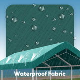 Quictent 10x20 ft Carport Replacement Tarp Canopy Top Cover with Valance and Bungee Balls, Green