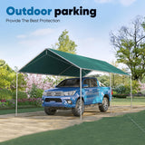 Quictent 10x15 ft Heavy Duty Car Canopy Galvanized Frame Carport Outdoor Shelter, Green