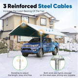 Quictent 10x20 ft Heavy Duty Car Canopy Galvanized Frame Carport Outdoor Shelter, Green