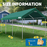 Quictent 10x20 ft Heavy Duty Carport Canopy Galvanized Car Tent with Reinforced Structure & Hanging Edge, Green